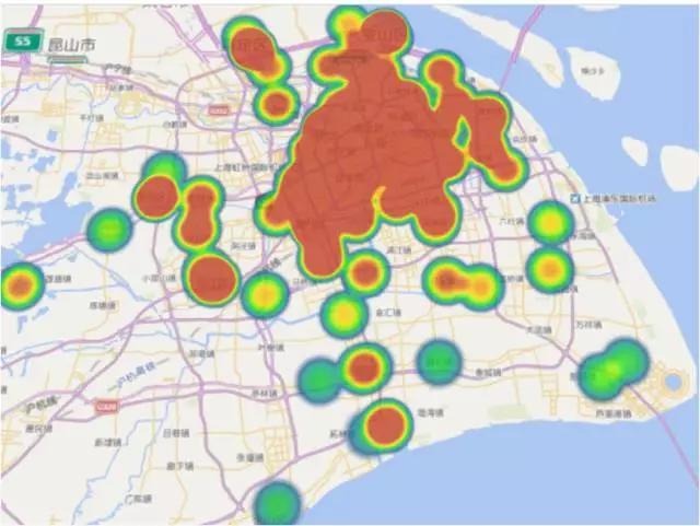 小编再以3d的形式绘制各个小区的价格热力图,图中不同的颜色代表不
