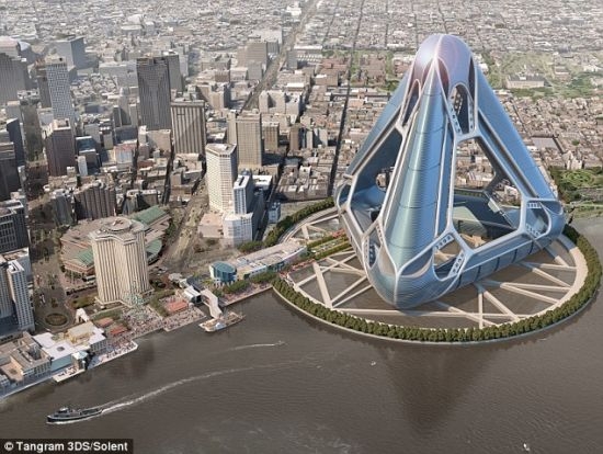 海上漂浮城市未来人类居所或7年后问世图